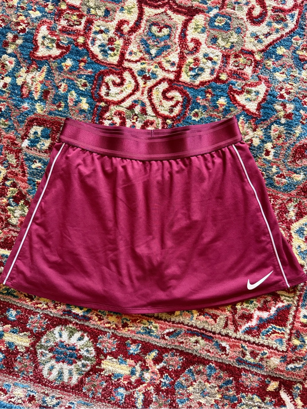 Nike burgundy Athletic Skort with White Piping